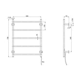 Phoenix Radii Heated Towel Ladder 550 x740mm Round Plate - Matte Black